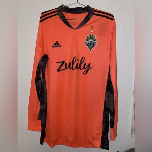 Adidas MLS Seattle Sounders FC 2019 Goalkeeper Jersey Zulily Men’s sz Large - Picture 1 of 3